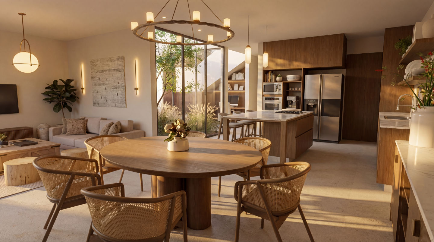 Kitchen and dining area