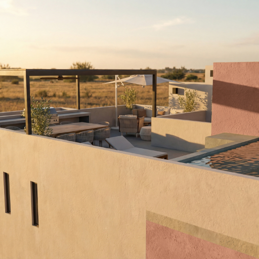 Roop top with view to the Marina