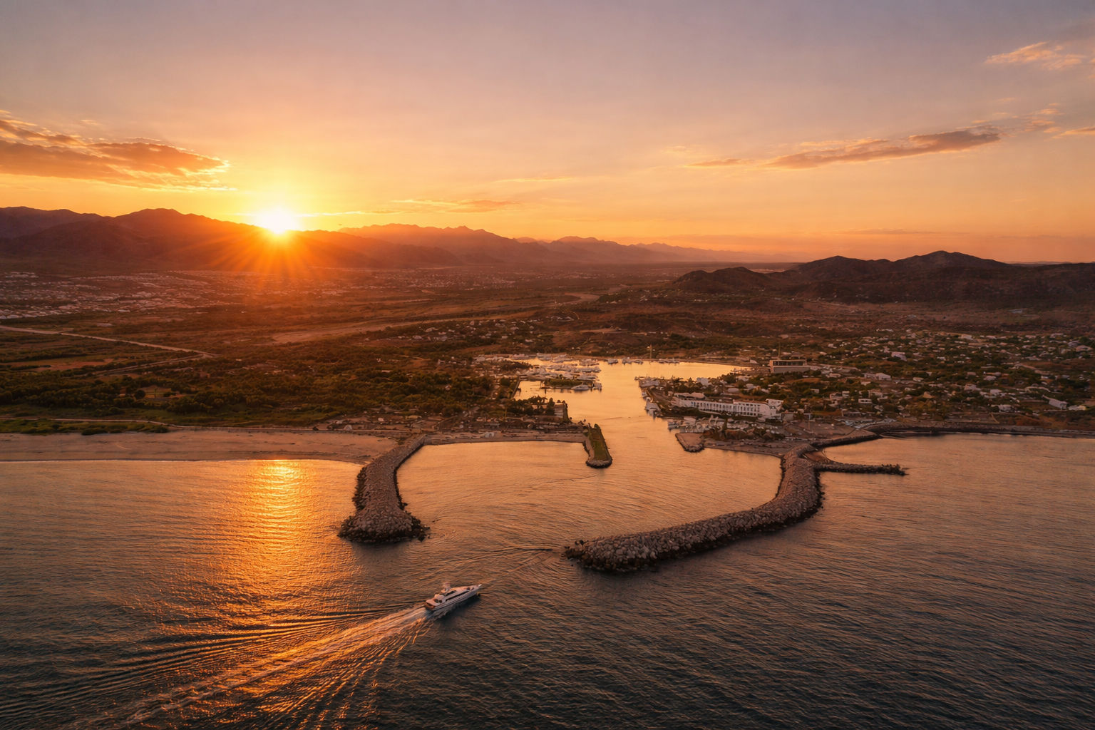 Kitchen and dining area with natural light and warm material finishes